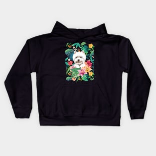 Tropical Westie West Highland white terrier Puppy Kids Hoodie